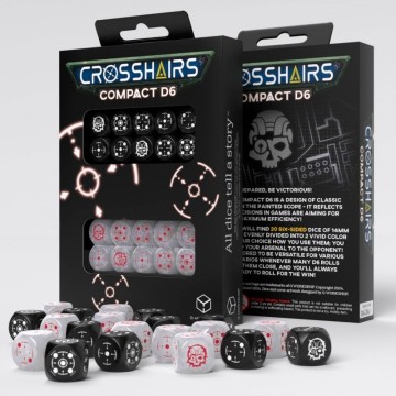 Dados Crosshairs Compact D6 en Blanco y Perla (7 unidades) - Q Workshop