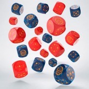 Dados Crosshairs Compact D6 en Cobalto y Rojo (7 unidades) - Q Workshop