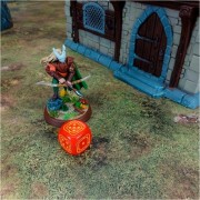 Dados Crosshairs Compact D6 en Cobalto y Rojo (7 unidades) - Q Workshop