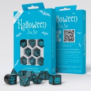 Dados Halloween 20º aniversario en Negro y Turquesa (7 unidades) - Q Workshop