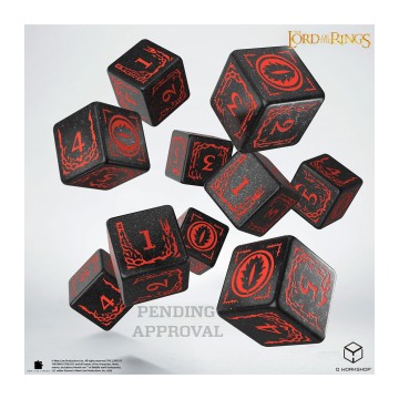 Set de Dados D6 Mordor (10 Unidades) - The Lord of the Ring - Q Workshop