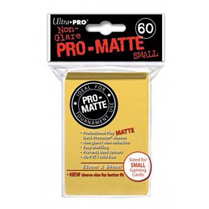 Fundas Small 62mm x 89mm Pro Matte Amarillo (60 fundas) Ultra Pro.