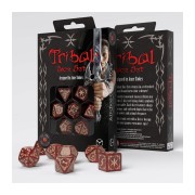 Dados en Rojo y Beige (7 unidades) Tribal - Q Workshop