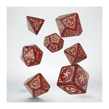 Dados en Rojo y Beige (7 unidades) Tribal - Q Workshop