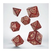 Dados en Rojo y Beige (7 unidades) Tribal - Q Workshop