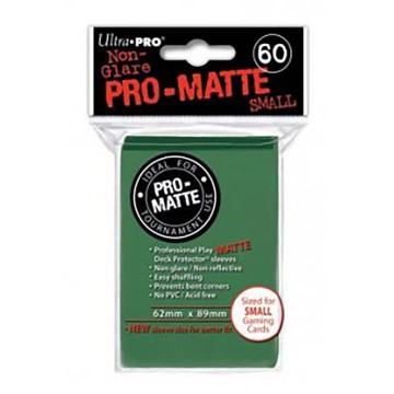 Fundas Small 62mm x 89mm Pro Matte Verde (60 fundas) Ultra Pro.