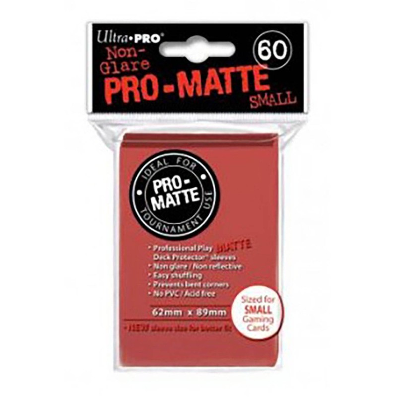 Fundas Small 62mm x 89mm Pro Matte Rojo (60 fundas) Ultra Pro.