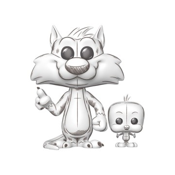 Funko POP! Vinyl Buddy Sylvester & Tweety (Sketched Deco) - Looney Tunes