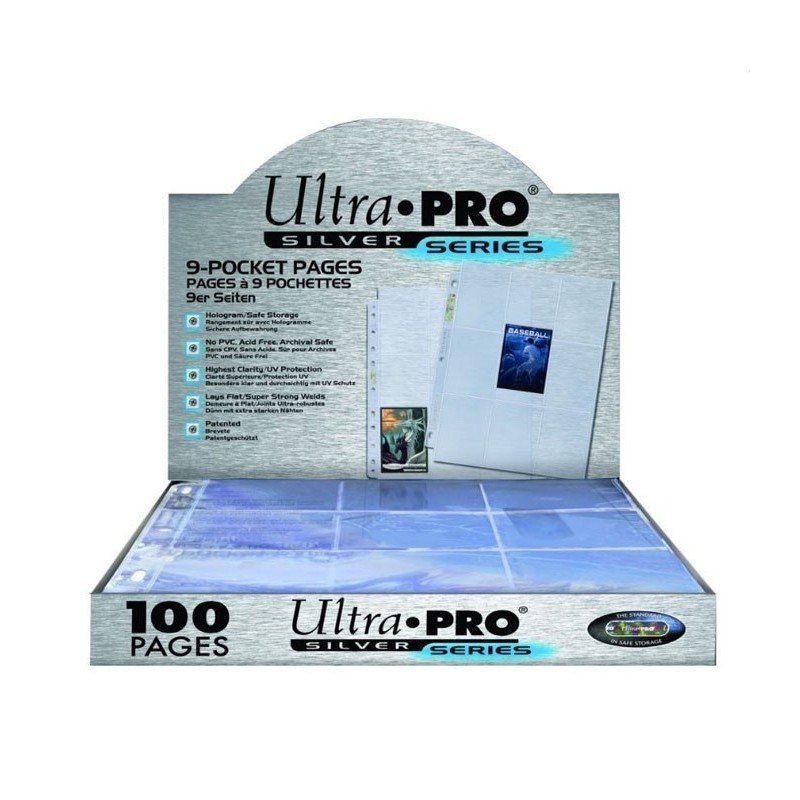 Hojas 9 bolsillos Silver Ultra Pro - Paquete de 100