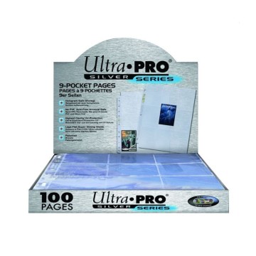 Hojas 9 bolsillos Silver Ultra Pro - Paquete de 100