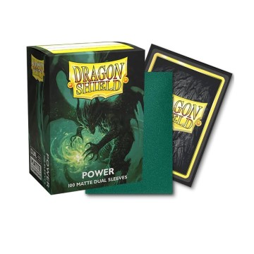Fundas Standard Matte - 63mm x 88mm Metallic Green / Power - Dragon Shield