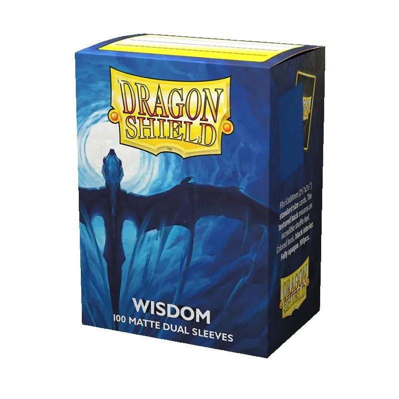Fundas Standard 63 mm x 88 mm Dual Matte Wisdom Azul (100 fundas) Dragon Shield