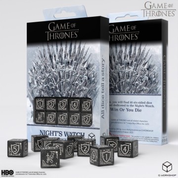 Dados Night's Watch 10xD6 (10 unidades) Juego de Tronos - Q Workshop