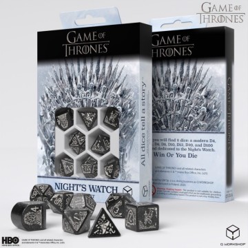 Dados Night's Watch (8 unidades) Juego de Tronos - Q Workshop