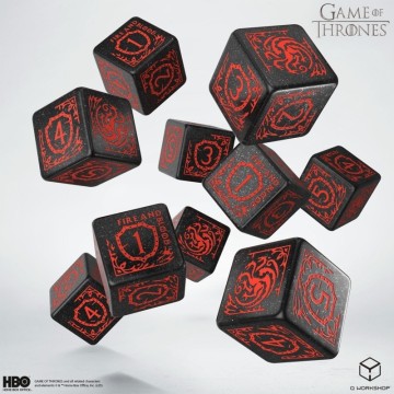 Dados Targaryen 10xD6 (10 unidades) Juego de Tronos - Q Workshop