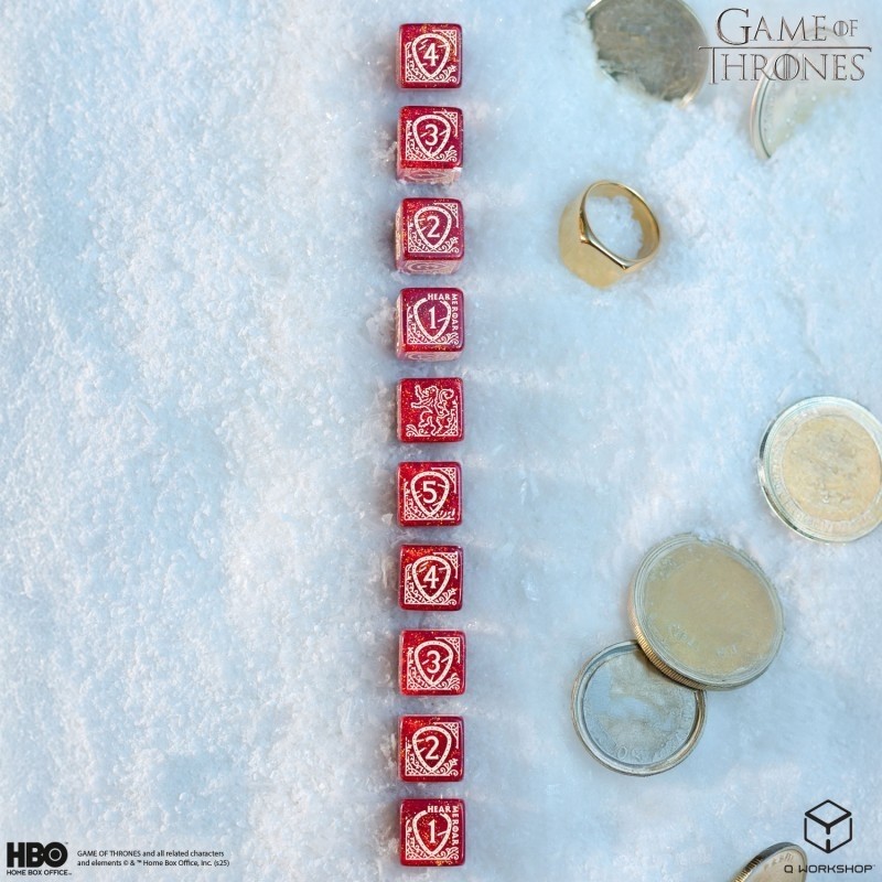 Dados Lannister 10xD6 (10 unidades) Juego de Tronos - Q Workshop