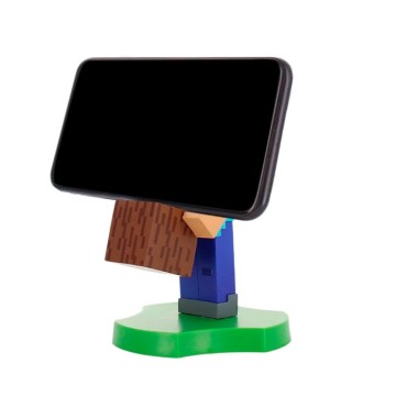 Figura Stand Minecraft: Steve Cable Guys Holdems, Mini Phone Stand and Device Holder Minecraft - Exquisite Gaming
