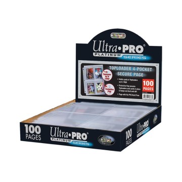 Hojas 4 bolsillos Platinum Ultra Pro para Toploaders - Paquete de 100