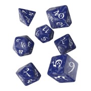 Dados de rol Clásico en cobalto y blanco (7 unidades) - Q Workshop