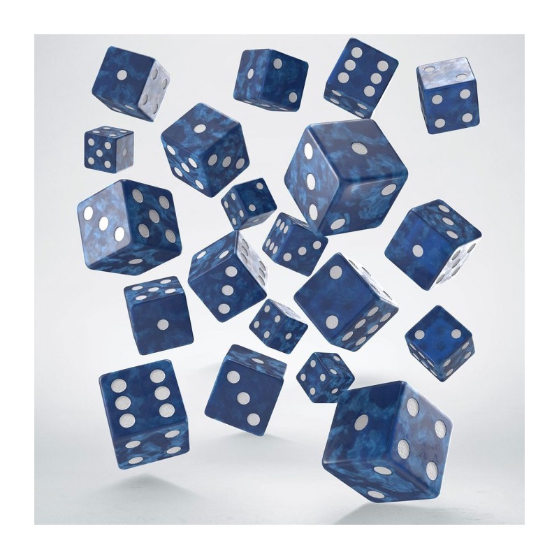 Dados Full Pack of D6s Azul y Blanco (20 unidades) - Q Workshop