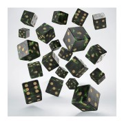 Dados Full Pack of D6s Verde y Oro (20 unidades) - Q Workshop
