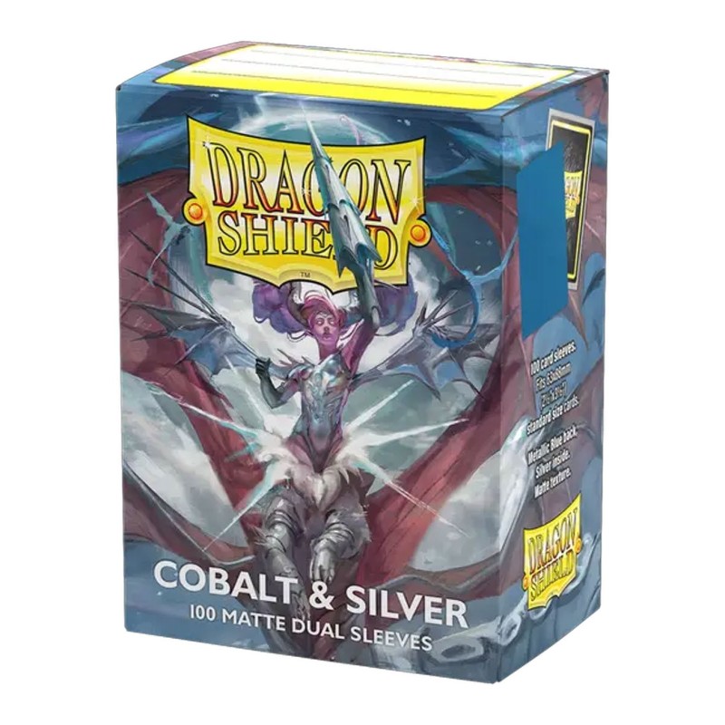 Fundas Standard Matte Dual (100 unidades) Cobalt/Silver - Dragon Shield