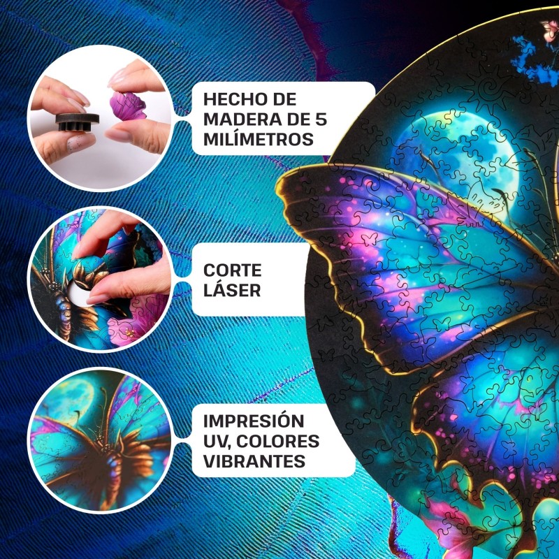 Puzzle de Madera - Mariposa - 300 piezas