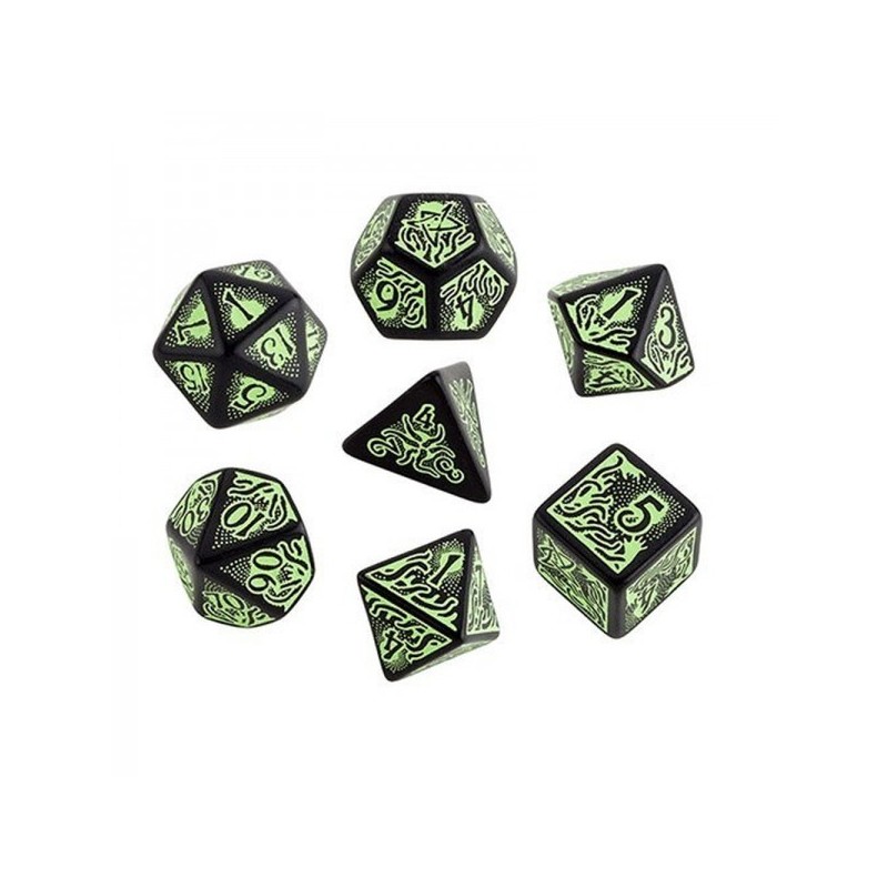 7th Edition Dice Set Schwarz & Grün - Call of Cthulhu