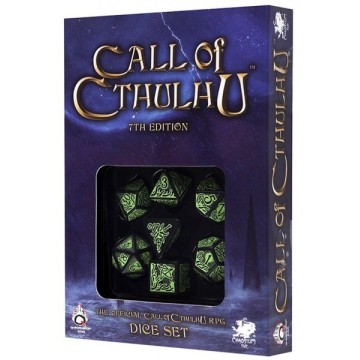 7th Edition Dice Set Schwarz & Grün - Call of Cthulhu