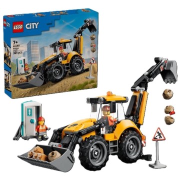 LEGO-60480 Cargadora Retroexcavadora Amarilla