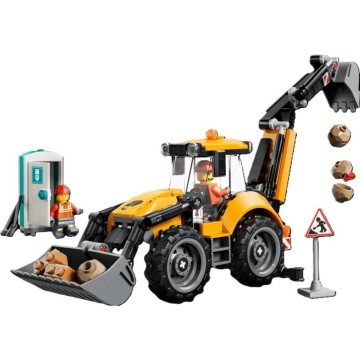 LEGO-60480 Cargadora Retroexcavadora Amarilla