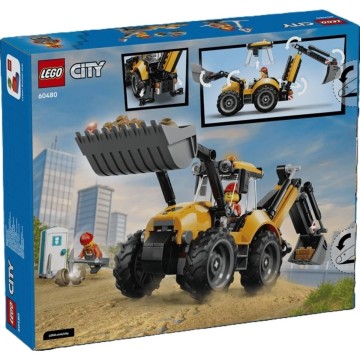 LEGO-60480 Cargadora Retroexcavadora Amarilla