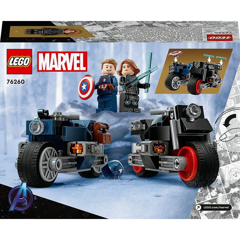 LEGO MARVEL MOTOS DE VIUDA NEGRA Y EL CAPITAN AMERICA