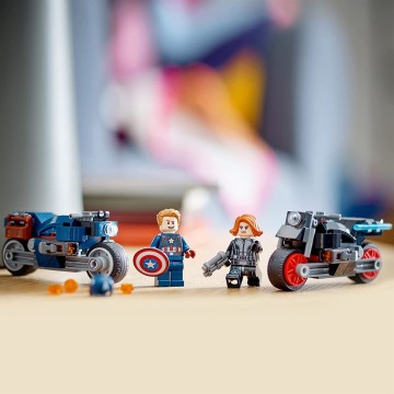 LEGO MARVEL MOTOS DE VIUDA NEGRA Y EL CAPITAN AMERICA