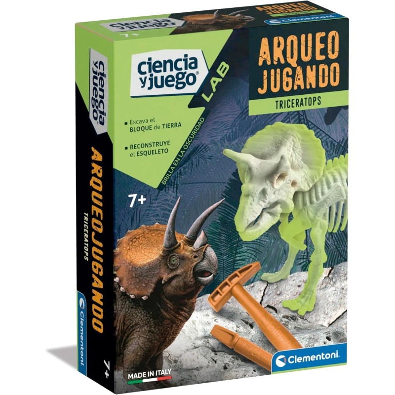 ARQUEOJUGANDO TRICERATOPS FLUORESCENTES