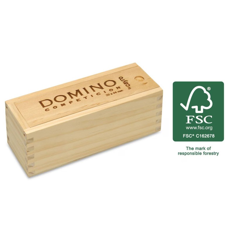 DOMINO COMPETICION CON CAJA DE MADERA FSC 100%