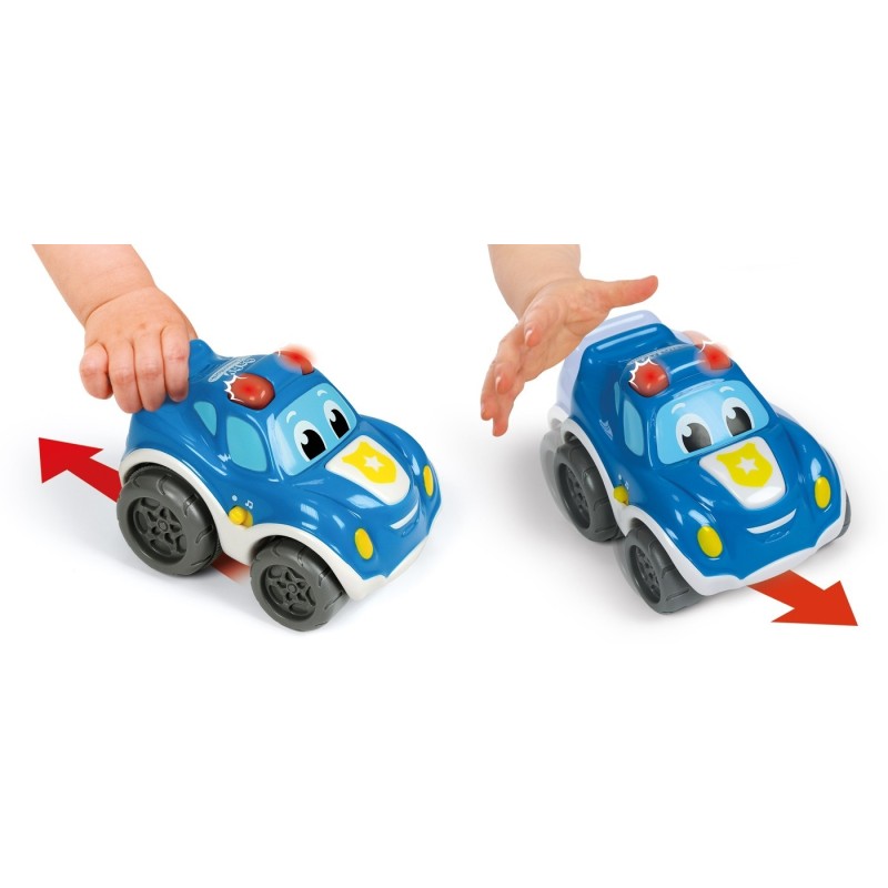 (REACONDICIONADO) BABY CLEMMY - COCHE DE POLICIA RETROFRICCIÓN CON LUCES Y SONIDOS