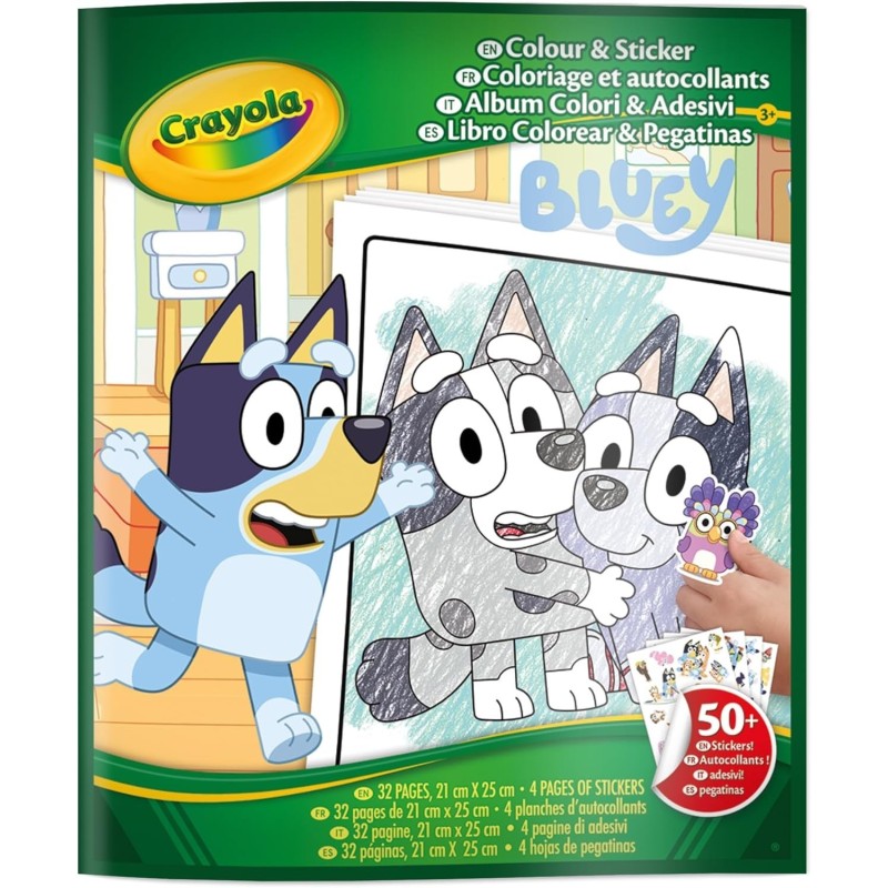 LIBRO PARA COLOREAR + STICKERS BLUEY