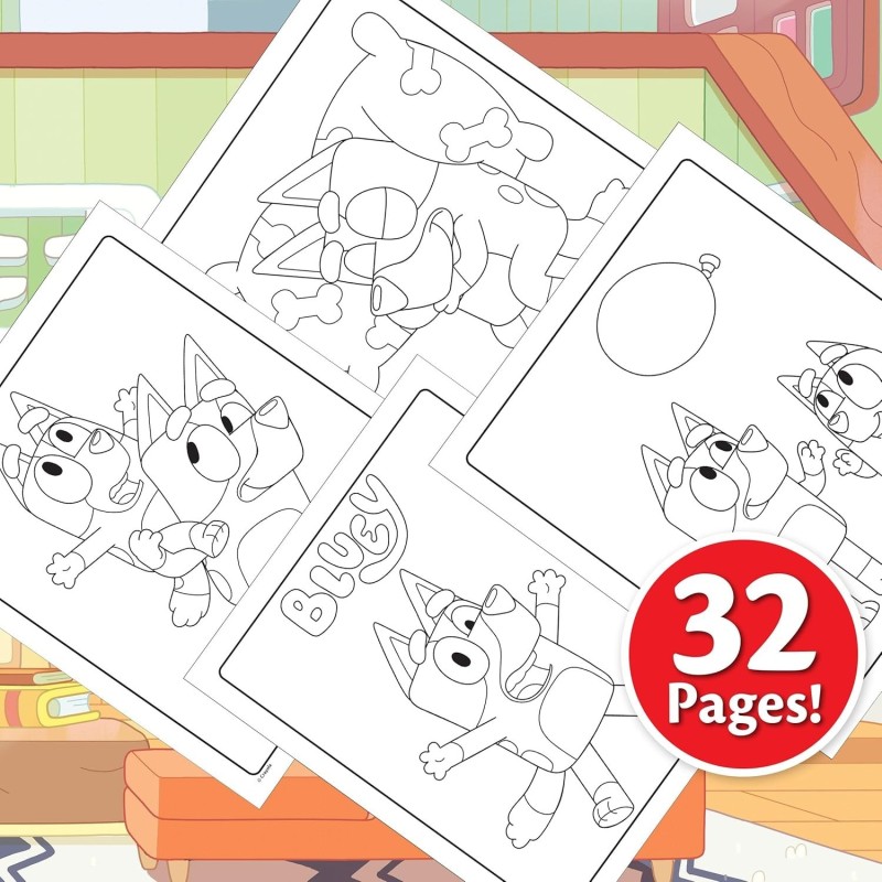 LIBRO PARA COLOREAR + STICKERS BLUEY