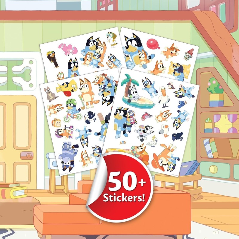 LIBRO PARA COLOREAR + STICKERS BLUEY
