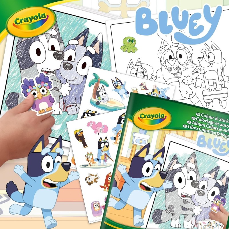 LIBRO PARA COLOREAR + STICKERS BLUEY