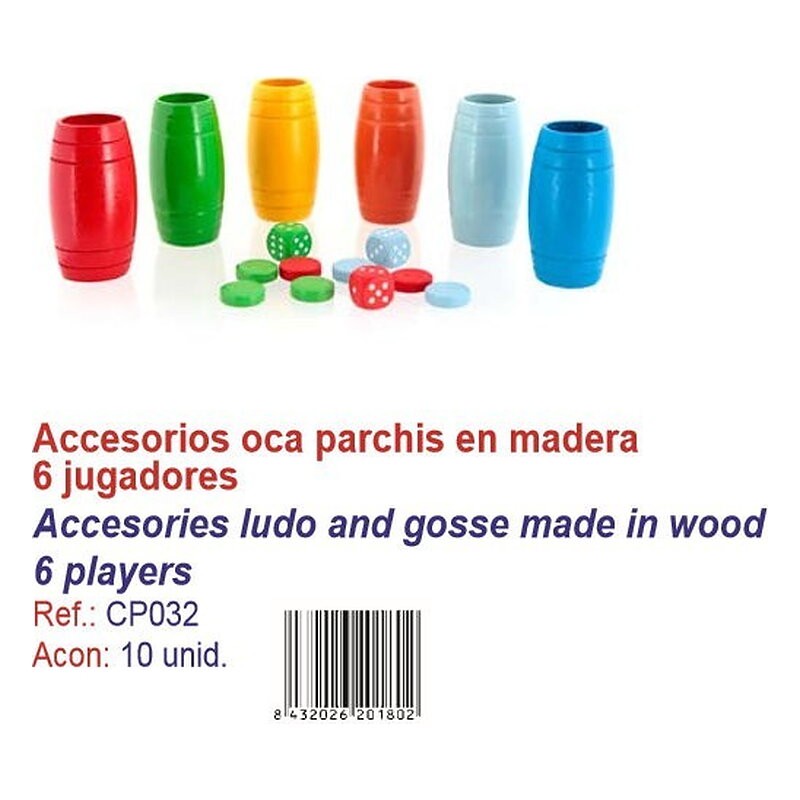 FICHAS PARCHIS - OCA 6 JUGADORES MADERA