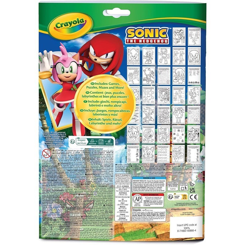 LIBRO DE ACTIVIDADES Y COLOREAR 7 ROTULADORES SONIC