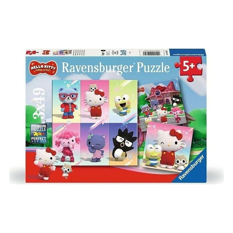 PUZZLE HELLO KITTY SUPER STYLE 3 X 49 PIEZAS
