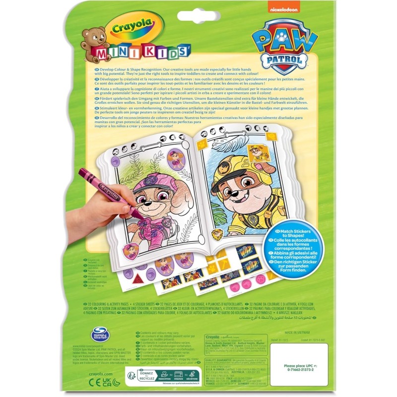 LIBRO PARA COLOREAR + STICKERS PAW PATROL
