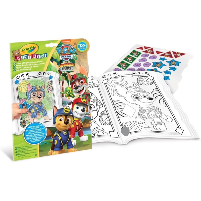 LIBRO PARA COLOREAR + STICKERS PAW PATROL