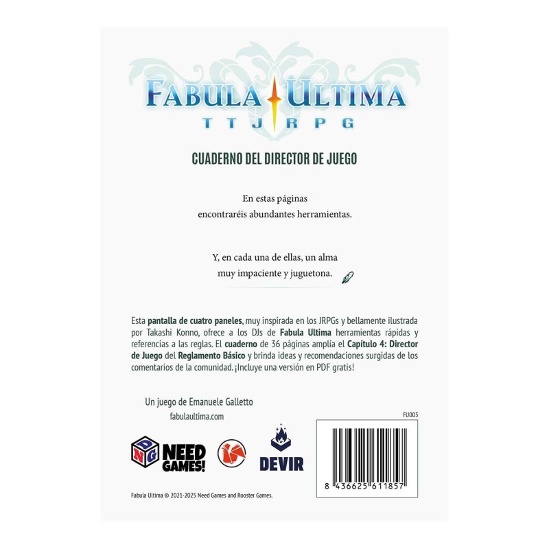 Fabula Ultima - Pantalla y Cuaderno del director de juego