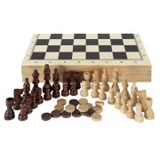 AJEDREZ, DAMAS, BACKGAMON ESTUCHE DE MADERA