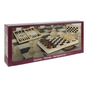 AJEDREZ, DAMAS, BACKGAMON ESTUCHE DE MADERA