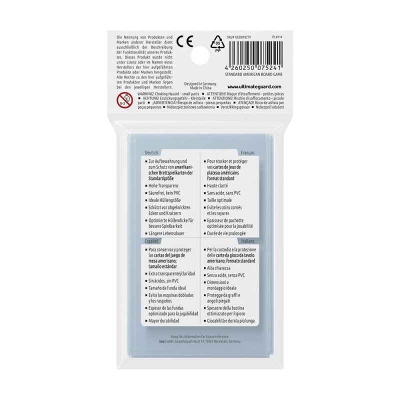 FUNDAS TRANSPARENTE TAMAÑO STANDARD AMERICANO 60UD